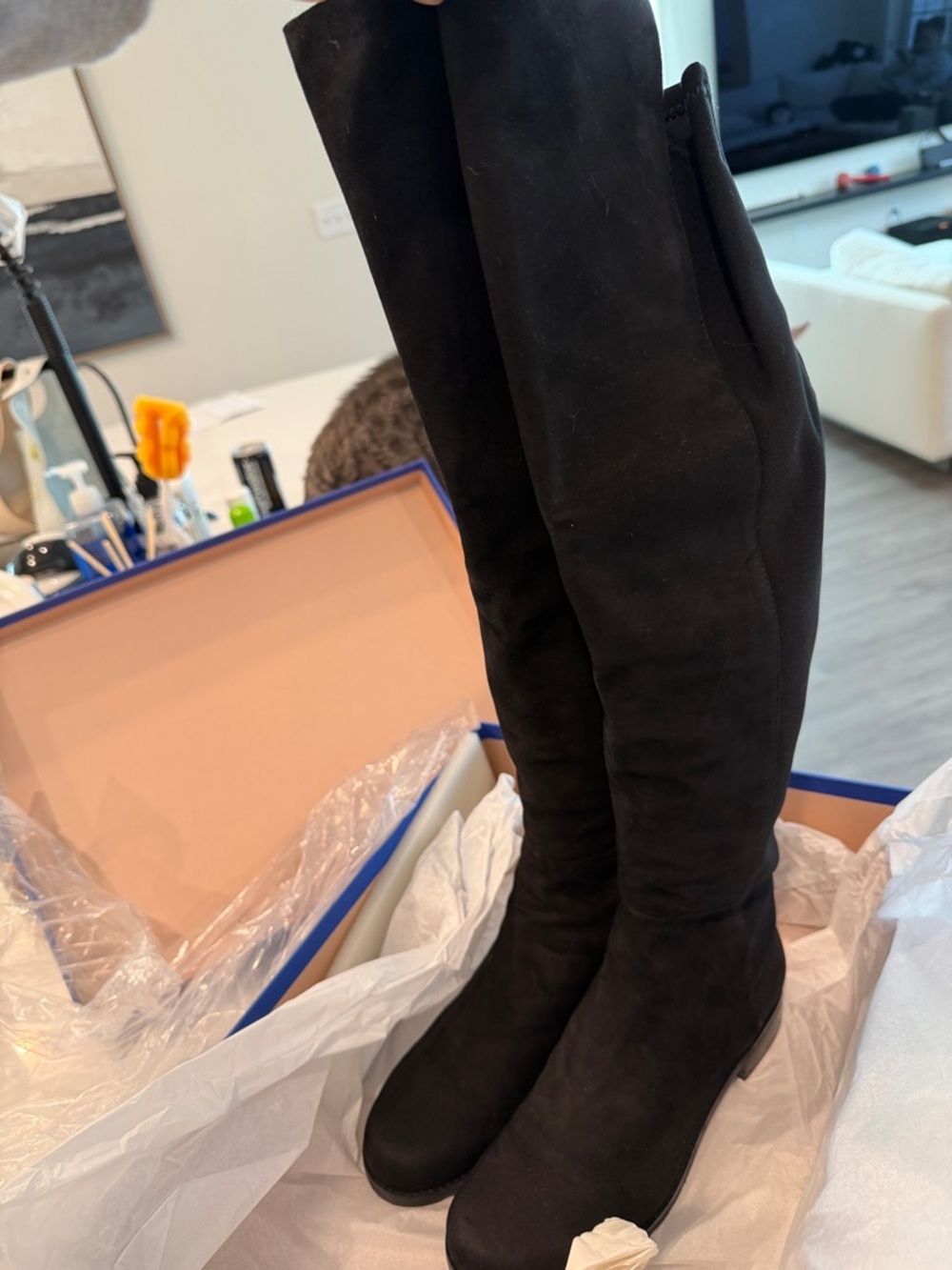 5050 Black Over-the-Knee Women's Boots - Stuart Weitzman